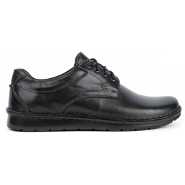 Kampol Sapatos masculinos casuais de couro 13/27 black face preto 1