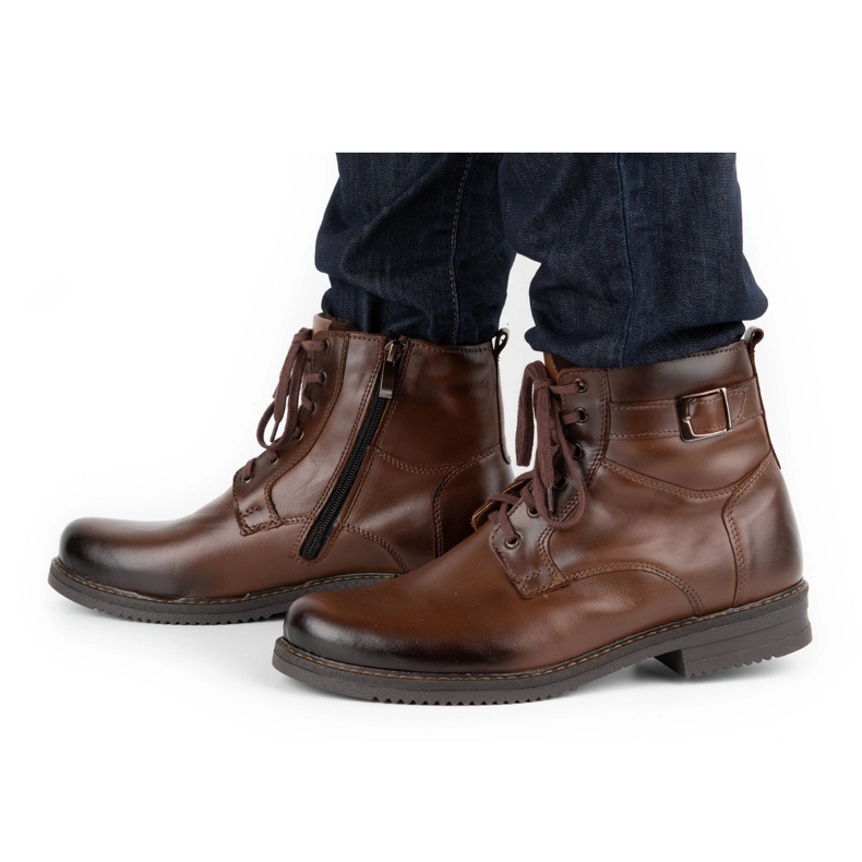 Olivier Botas de inverno de homem com isolamento em pele 953MA castanho marrom 1