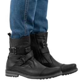 Olivier Botas de homem de pele Chelsea boots 82KZ pretas preto 1