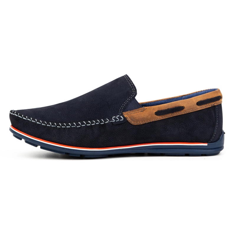 KOMODO Mocassins masculinos em couro 920K, azul marinho 1