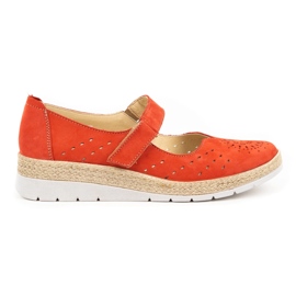 WASAK Sapatos de mulher em pele com velcro 0650W vermelho 1