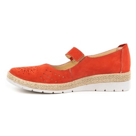 WASAK Sapatos de mulher em pele com velcro 0650W vermelho 2