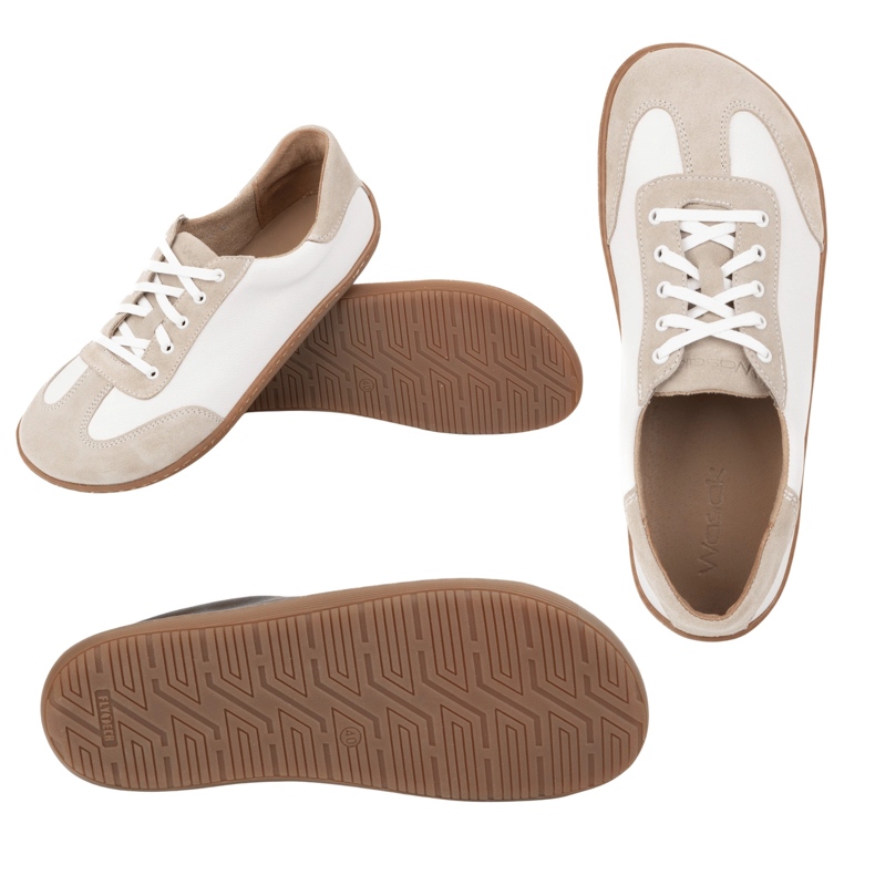 Sapatos descalços de couro minimalista wasak 0744w branco 1