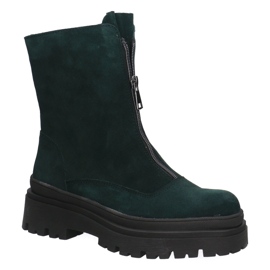 Botas de couro feminino Pollonus garrafa verde 5-1601-003 1