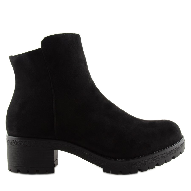 Botas femininas pretas com saltos largos preto 1 Botas femininas pretas com saltos largos preto 1