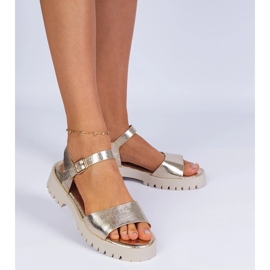 Sandálias douradas de grama dourada dourado 1