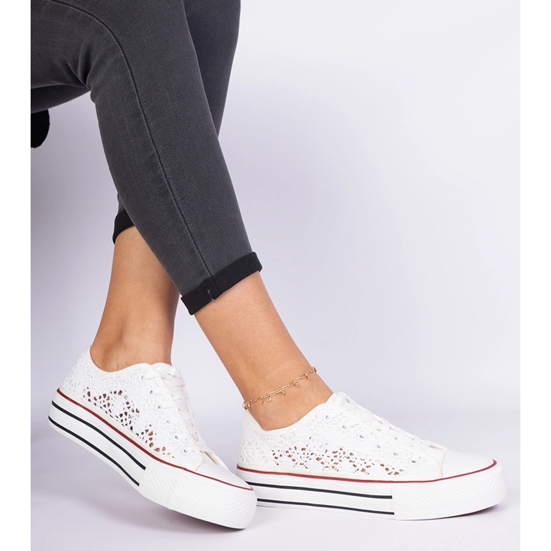 White OpenWork Women's Sneakers branco 1