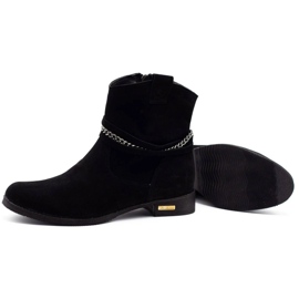 Olivier Botas isoladas femininas negras com corrente Luna preto 1 Olivier Botas isoladas femininas negras com corrente Luna preto 1