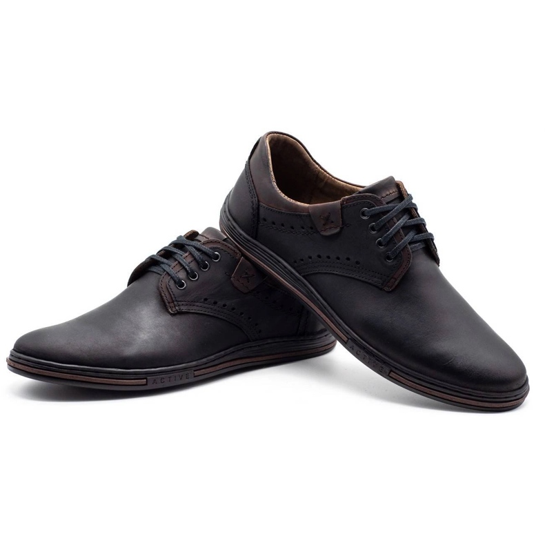 Polbut Sapatos de couro masculino casual 402 preto 4