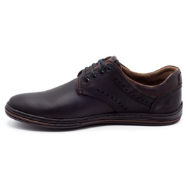 Polbut Sapatos de couro masculino casual 402 preto 1