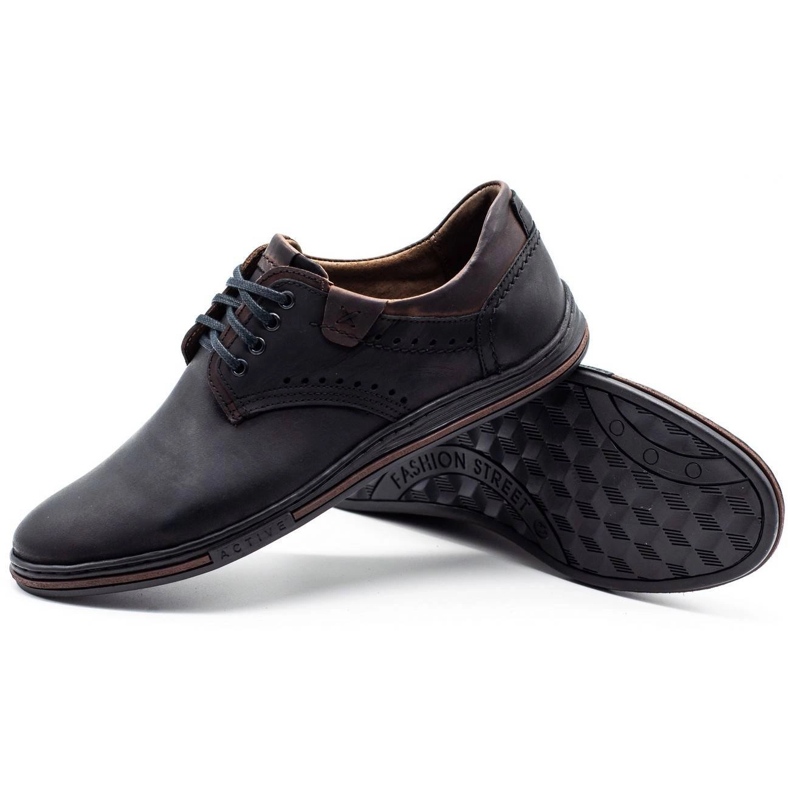 Polbut Sapatos de couro masculino casual 402 preto 3