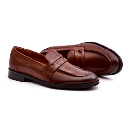 Mocassins de couro masculino Zazoo 1570/1 marrom castanho 2