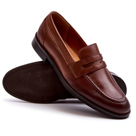 Mocassins de couro masculino Zazoo 1570/1 marrom castanho 4