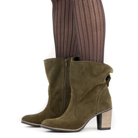 Olivier Botas verdes Sophia de couro a céu aberto 1