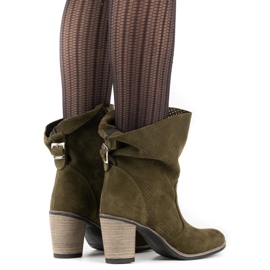 Olivier Botas verdes Sophia de couro a céu aberto 2