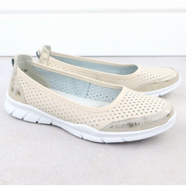 Ballerinas de couro OpenWork Comfort bege Vinceza 95323 2