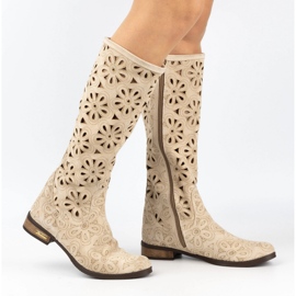 Olivier Botas femininas bege claro 2