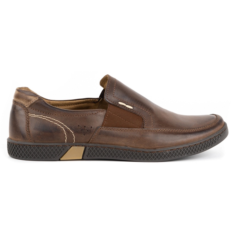 KOMODO Mocassins masculinos 912 marrom escuro 1