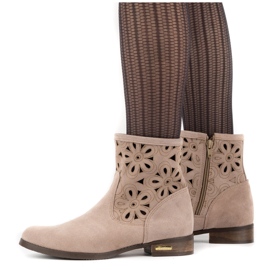 Olivier Botas Alice bege com bordados confortáveis 2 Olivier Botas Alice bege com bordados confortáveis 2