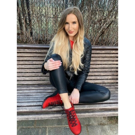 ButBal Tênis de caminhada feminino 674BB vermelho 2