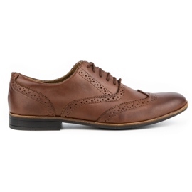 Olivier Sapato formal de couro Brogues 306GT marrom castanho 1