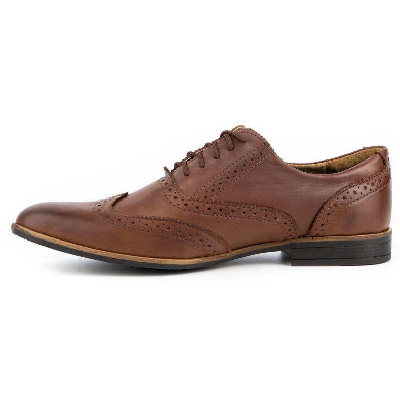 Olivier Sapato formal de couro Brogues 306GT marrom 2