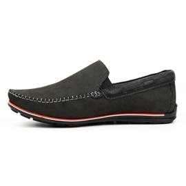 KOMODO Mocassins masculinos em couro 920K, pretos 1