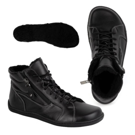 Olivier Sapatos femininos minimalistas de couro de inverno descalços 1261 pretos 2