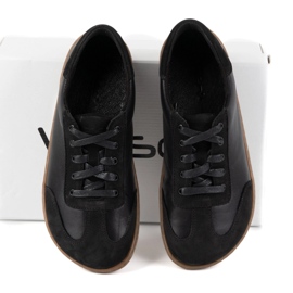 Sapatos descalços de couro minimalista wasak 0744w preto 1