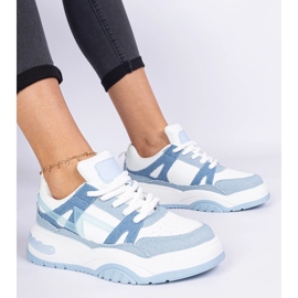 Tênis jeans com cadarços grossos azul 1