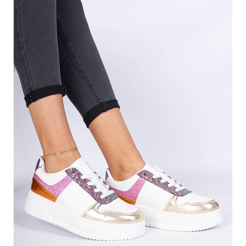 Tênis femininos multicoloridos em uma sola grossa 2