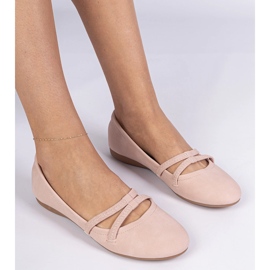 Ballerinas femininas rosa com um eco -fosco fosco 1