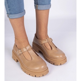 Sapatos marrons na plataforma Eco -Leather castanho 2