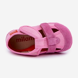 Chinelos infantis para velcro rosa 2