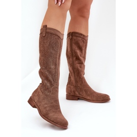 S.Barski Botas com um Upper S. Barski Hy51-860 marrom castanho 2