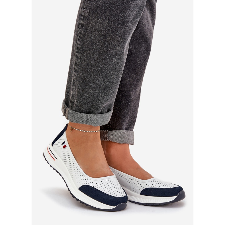 Bailarinas de cunha azul branca e azul branco 1