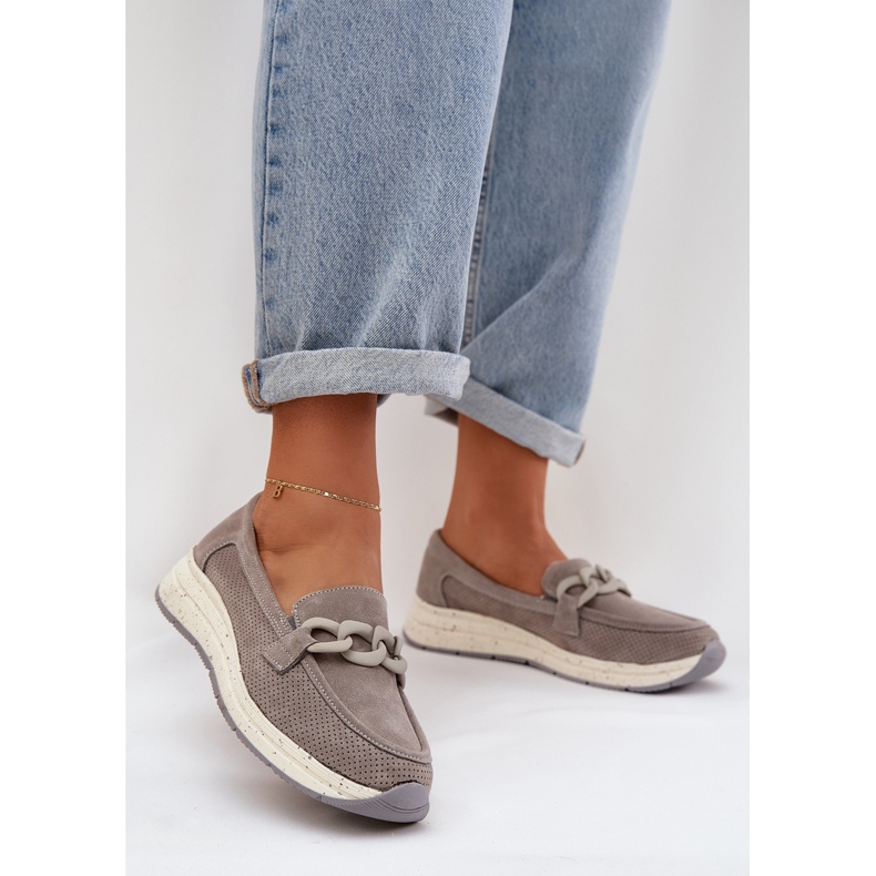 S.Barski Suades mocassins na plataforma com D&A TW552 Cinza cinza 2 S.Barski Suades mocassins na plataforma com D&A TW552 Cinza cinza 2