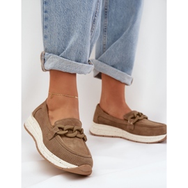 S.Barski Suades mocassins na plataforma com D&amp;A TW552 Brown Chain marrom 2