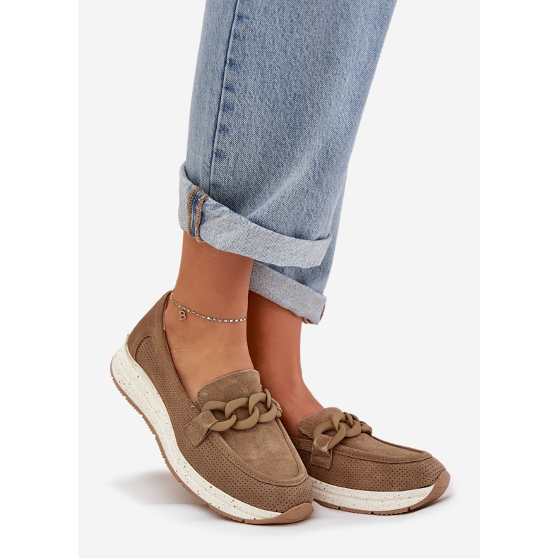 S.Barski Suades mocassins na plataforma com D&amp;A TW552 Brown Chain castanho 1