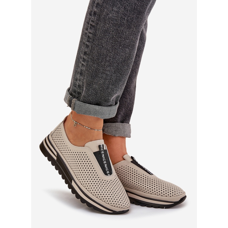 S.Barski Sapatos femininos esbanjados feitos de couro natural S. Barski LR51-672 bege 1