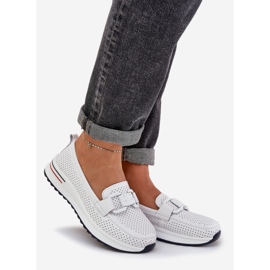 S.Barski Mocas de couro feminino na plataforma S. Barski LR51-556 White branco 1