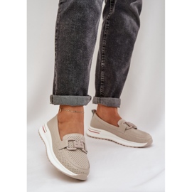 S.Barski Mocas de couro feminino na plataforma S. Barski LR51-556 Beige bege 2