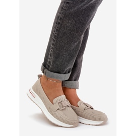 S.Barski Mocas de couro feminino na plataforma S. Barski LR51-556 Beige bege 1