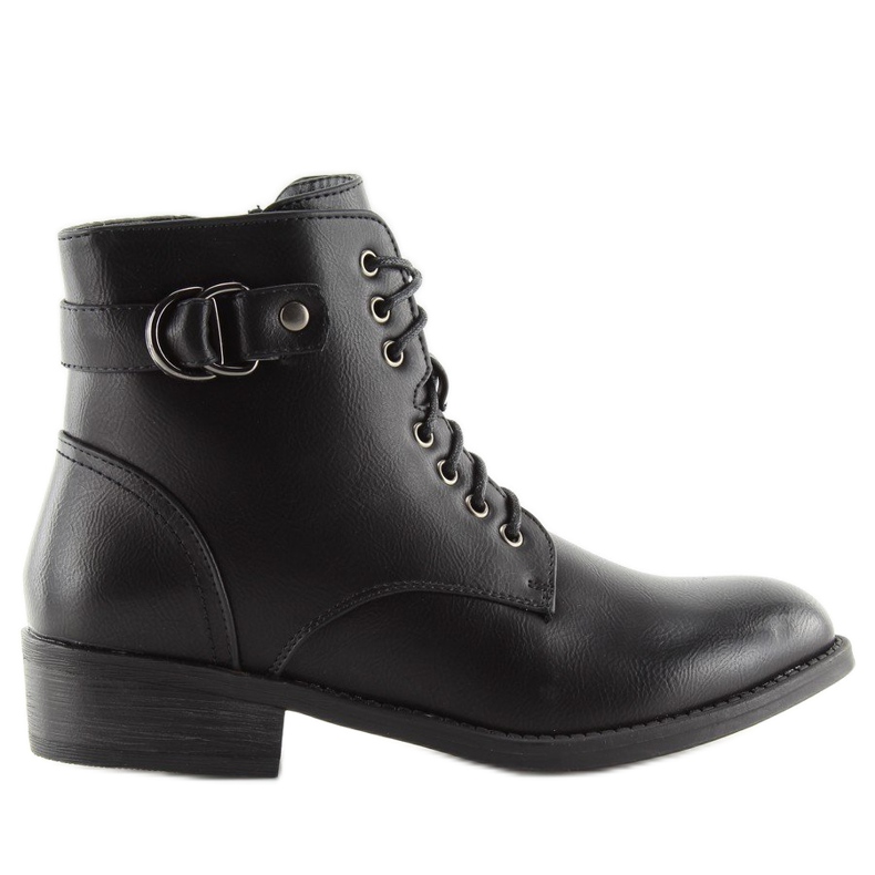 Botas pretas com atacadores B0-165 pretas preto 2 Botas pretas com atacadores B0-165 pretas preto 2