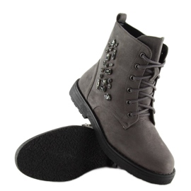 Cinza Botas com cordões HQ901 cinza 2