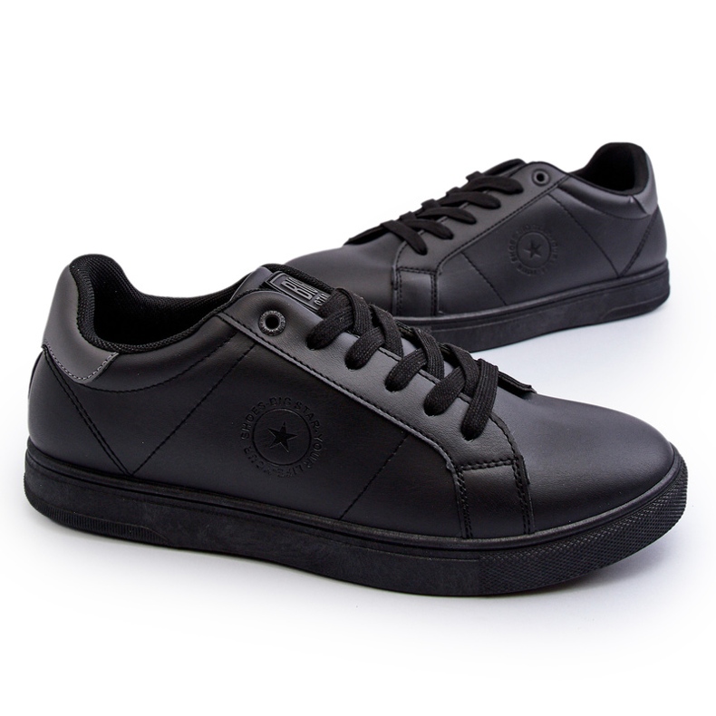 Tênis baixo masculino couro ecológico Big Star NN174284 preto 4
