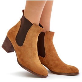 Botas de Eco-Zamszu Chelsea de Camel feminino marrom 4