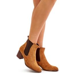 Botas de Eco-Zamszu Chelsea de Camel feminino marrom 1