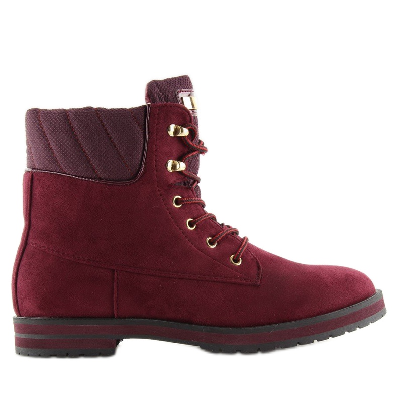 Botas com cadarço, vinho borgonha vermelho 1