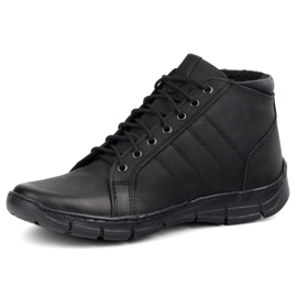 Olivier Sapatos masculinos renda -up em couro tornozelo 311kz FUT preto 1
